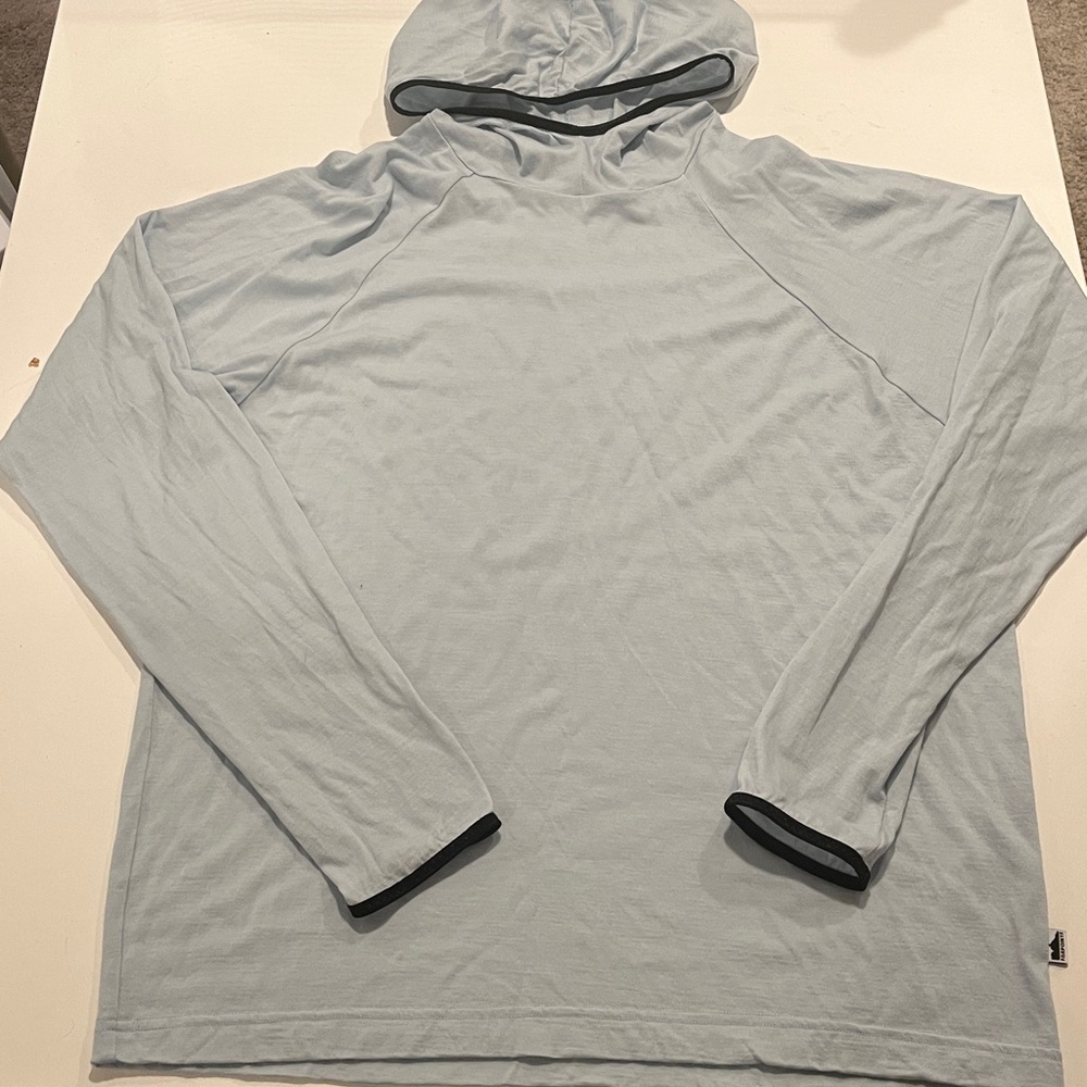 Farpointe Men's Light Blue Wool Hooded Layer - Picture 3 of 8